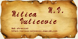 Milica Vulićević vizit kartica